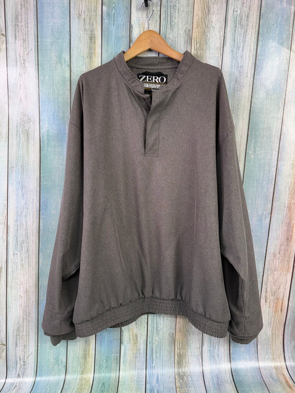 Zero Restriction Golf Outerwear Jacket Size XL Pullover 1/4 Snap Gray USA Made